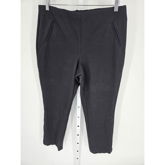 Chico's Women's Black Wide Leg Elastic Waist Mid Rise Cropped Pant Size 14 - Picture 1 of 4